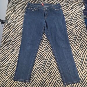 Vintage Y2K Ooh La La Sasson Studded Straight Leg Jeans Indigo Denim Womens 18